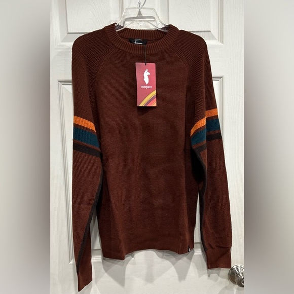 Cotopaxi Men's Large Libre Waffle Crew Sweater Rusty Rust NWT Cabincore - Picture 1 of 14